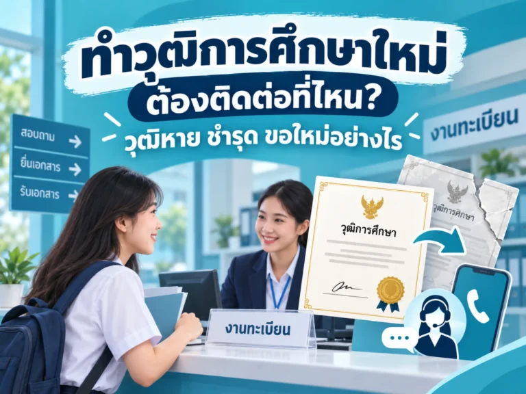 ทำวุฒิการศึกษาใหม่ต้องติดต่อที่ไหน? วุฒิหาย ชำรุด ขอใหม่อย่างไร