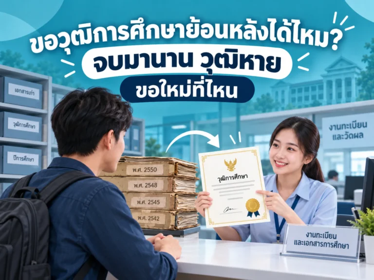 ขอวุฒิการศึกษาย้อนหลังได้ไหม? จบมานาน วุฒิหาย ขอใหม่ที่ไหน