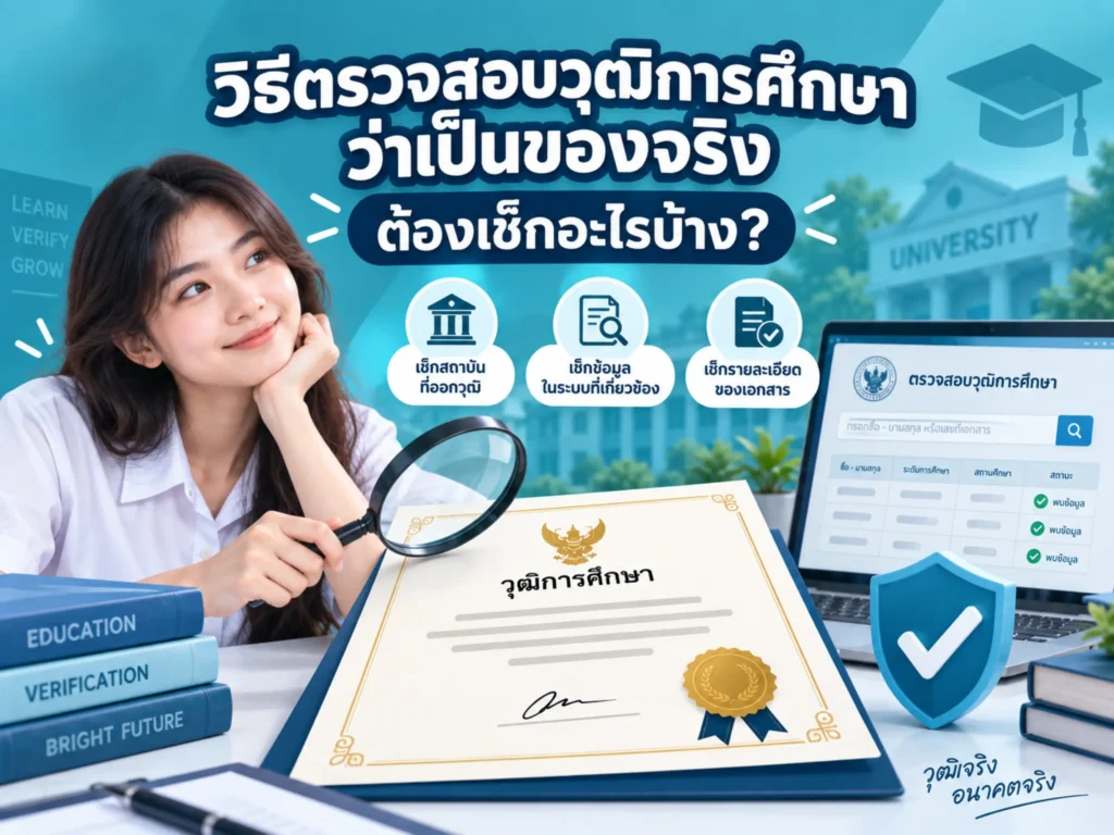 บริการรับทำวุฒิการศึกษา เทียบวุฒิ ตรวจสอบวุฒิ และให้คำแนะนำเรื่องเอกสารการศึกษา