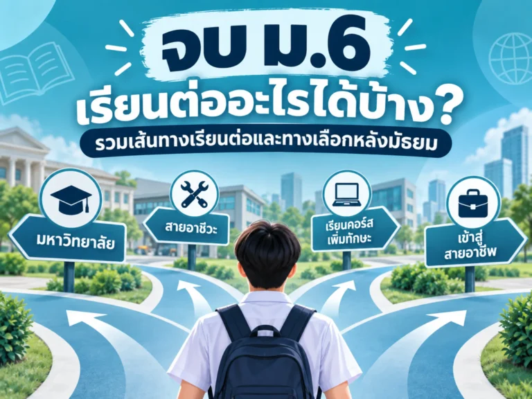 จบ ม.6 เรียนต่ออะไรได้บ้าง? รวมเส้นทางเรียนต่อและทางเลือกหลังมัธยม