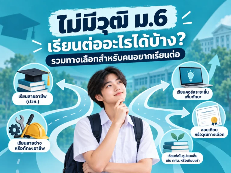 ไม่มีวุฒิ ม.6 เรียนต่ออะไรได้บ้าง? รวมทางเลือกสำหรับคนอยากเรียนต่อ