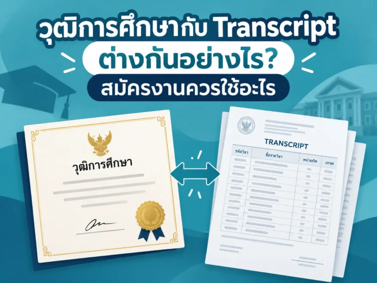 วุฒิการศึกษากับ Transcript ต่างกันอย่างไร? สมัครงานควรใช้อะไร